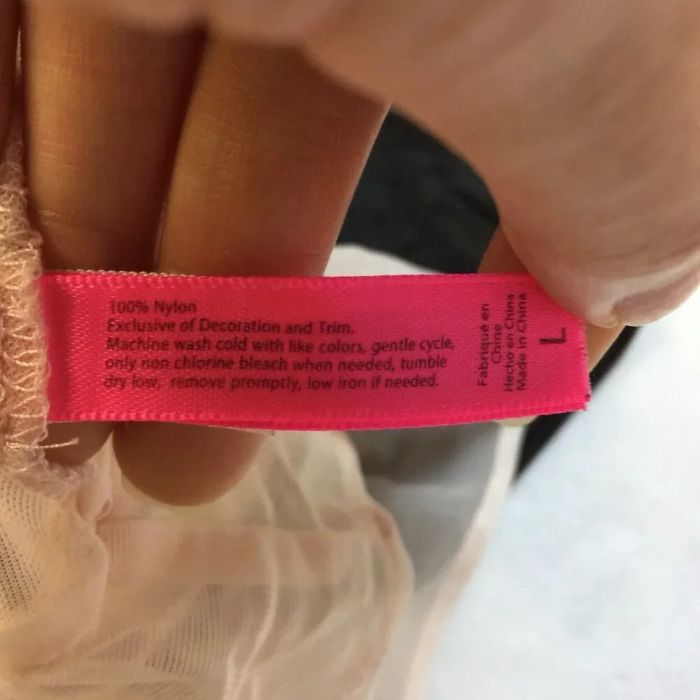 Betsey Johnson Intimates Nightgown Dress Womens Sz L Black Pink Layered Vintage - Picture 12 of 16